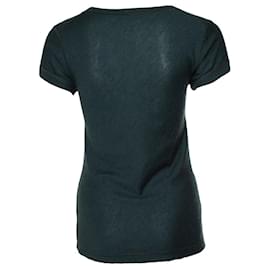 Autre Marque-Donna Karan, short sleeve knitted top-Green