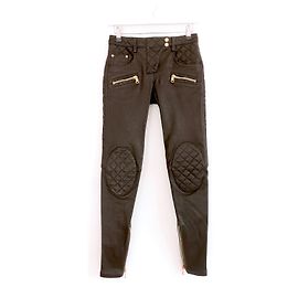 Calça biker de couro Balmain Preto