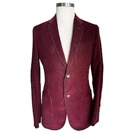 Gucci-Vintage burgundy corduroy velvet jacket-Dark red