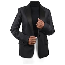 Céline-Black single-buttoned wool-blend blazer - size FR 42-Black