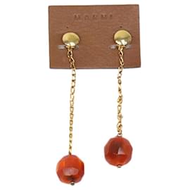 Marni-Orange drop clip earrings-Orange