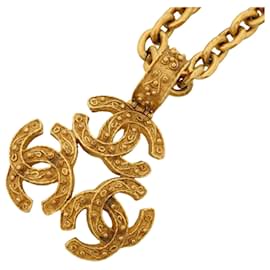 Chanel-Chanel Gold CC Trinity Pendant Necklace-Golden