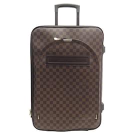 Louis Vuitton-LOUIS VUITTON PEGASE SUITCASE 55 IN DAMIER EBENE CANVAS TROLLEY TRAVEL BAG-Brown
