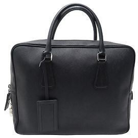 SACOCHE PRADA VA0891 PORTE-DOCUMENTS CUIR SAFFIANO BANDOULIERE BRIEFCASE Noir