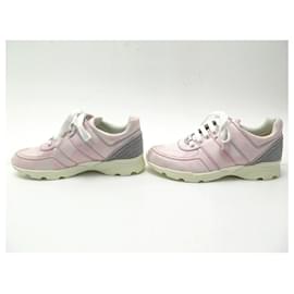 Chanel-NEW CHANEL SHOES CC TRAINER G SNEAKERS31711 38.5 PINK CANVAS SNEAKERS-Pink