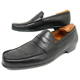 JM Weston-JM WESTON SHOES 625 6.5D 40.5 SUMMER LEATHER MOCCASINS LOAFERS-Black