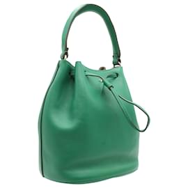 Anya Hindmarch-Anya Hindmarch Tasseled Bucket Bag in Green Leather -Green