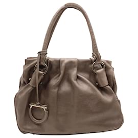 Salvatore Ferragamo-Salvatore Ferragamo Shoulder Bag in Brown Leather-Brown