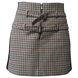 Maje-Maje Tartan Belted Mini Skirt in Multicolor Polyester-Multiple colors
