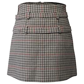 Maje-Maje Tartan Belted Mini Skirt in Multicolor Polyester-Other,Python print