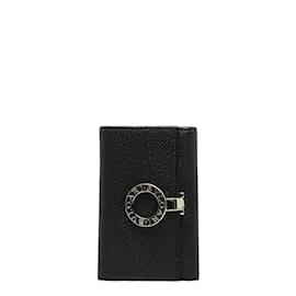 Bulgari-Leather Key Holder Wallet-Black