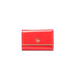 MCM Ivana Bloom Leather Wallet Leather Short Wallet in Excellent condition Red