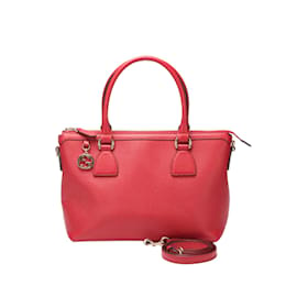 Gucci-Charmy Leather Handbag  449659-Red