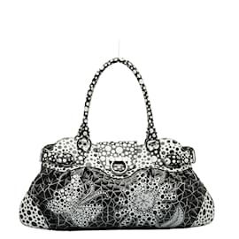 Salvatore Ferragamo-Yayoi Marisa Leather Handbag AB-21 a439-Black