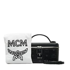 MCM-Bolsa cosmética de couro Visetos-Preto