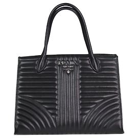 Prada Sac à main Diagramme en cuir noir Noir