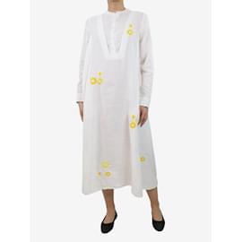 Autre Marque-Thierry Colson White floral embroidered midi dress - size M-White