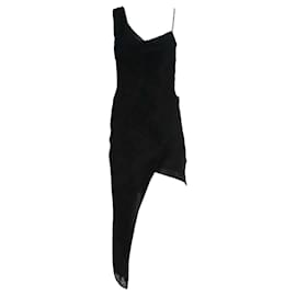 Autre Marque-Vestido asimétrico negro Devore de Michelle Mason-Negro