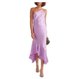 Autre Marque-Vestido deslizante assimétrico de seda lilás Michelle Mason-Roxo