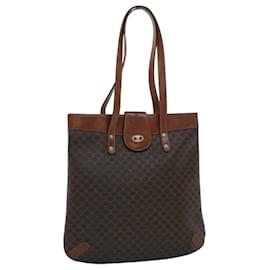 Céline-CELINE Macadam Canvas Shoulder Bag PVC Leather Brown Auth bs7491-Brown