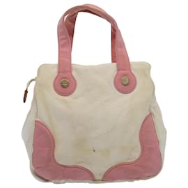 Chanel-CHANEL Handtasche Canvas Rosa Weiß CC Auth bs7580-Pink,Weiß
