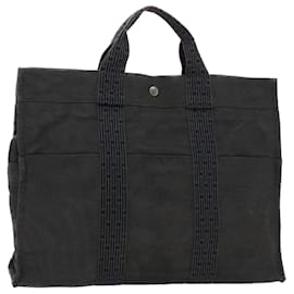 Hermès-HERMES Her Line MM Sac à main Toile Gris Auth ar10057b-Gris