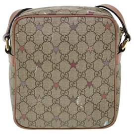 Gucci-GUCCI GG Canvas Shoulder Bag PVC Leather Beige 233268 Auth bs7541-Beige