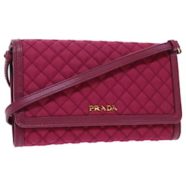 Prada-PRADA Cartera De Hombro Acolchada Nylon Rosa Auth 51883-Rosa