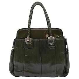 Chloé-Chloe Eloise Hand Bag Patent leather Khaki Auth bs7343-Khaki