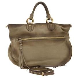 Miu Miu-Bolsa Miu Miu Camurça 2maneira Bege Aut. 50579-Bege