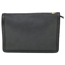 Bally-BALLY Clutch Bag PVC Leder Grau Auth bs7616-Grau