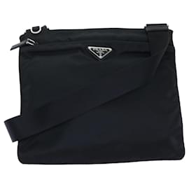 Prada-PRADA Shoulder Bag Nylon Black Auth yk8182-Black