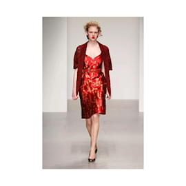 Vivienne Westwood-Vestido de seda jacquard Vivienne Westwood Red Label-Vermelho