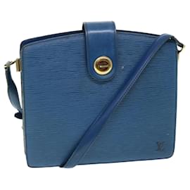 Louis Vuitton-LOUIS VUITTON Epi Capucines Shoulder Bag Blue M52345 LV Auth 51782-Blue