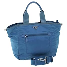 Prada-PRADA Tote Bag Nylon 2way Blue Auth yk8236-Blue