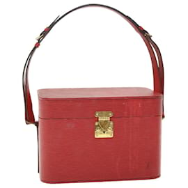 Louis Vuitton-LOUIS VUITTON Epi Vanity Train Case Shoulder Bag Red M48007 LV Auth 51814-Red