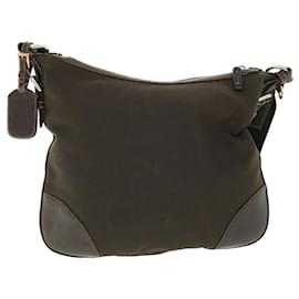 Prada-PRADA Shoulder Bag Canvas Leather Brown Auth ac2116-Brown