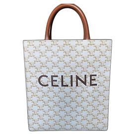 Sac Cabas Vertical Céline Blanc en Toile Triomphe Blanc