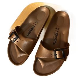 Infradito Birkenstock marrone metallizzato Metallico Castagno