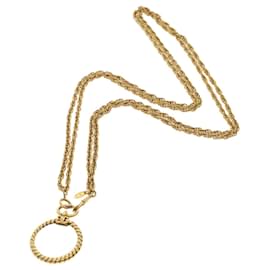 Chanel-CHANEL Collana con lente d'ingrandimento a catena Metallo tono dorato CC Auth ar9914B-Altro