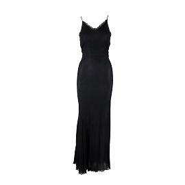 Vestido lencero largo transparente de Roberto Cavalli Negro
