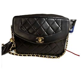 Chanel Bolsa pequena para câmera com borla Preto