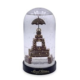 Louis Vuitton-Seltener Schneekugel-Koffer, Eiffelturm-Heimdekoration-Braun