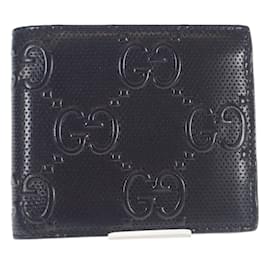 Gucci-Gucci GG Embossed Bifold Wallet Leather Short Wallet in Good condition-Black