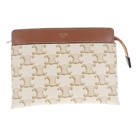 Céline-Pochette en toile Triomphe  10C762DJP.01TA-Blanc