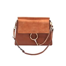 Chloé-Chloe Faye Leather Crossbody Bag Leather Crossbody Bag in Good condition-Brown