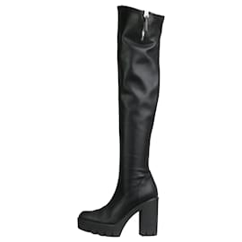 Giuseppe Zanotti-Black leather knee-high platform boots - size EU 37-Black