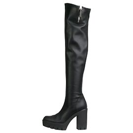 Giuseppe Zanotti Botas de couro pretas com plataforma até o joelho - tamanho UE 37 Preto