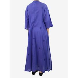 Autre Marque-Vestido transparente con bordado floral morado - talla UK 10-Púrpura