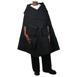 Simone Rocha Schwarzer Steppumhang – Größe M/l Schwarz